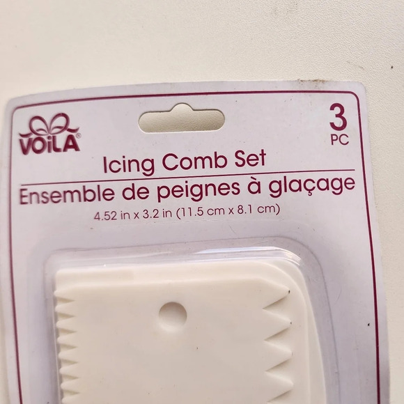 Voila Brand Cake Decorating Due -3 Pack Icing Combs Tool Set - Picture 2 of 11